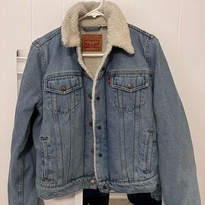 Levi's Light Blue Denim Jacket with Sherpa Lining